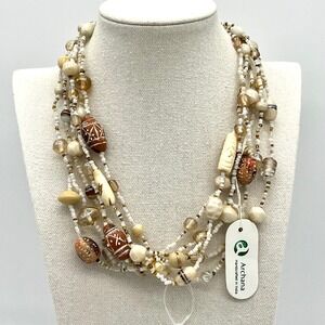Archana Beaded Necklace Multi‎ Strand Statement Boho Artisan Jewelry